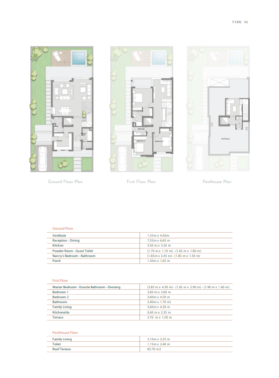 Floor plan for villa at Palm Hills New Cairo