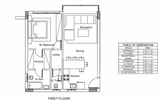 Floor plan for apartment at Leaves