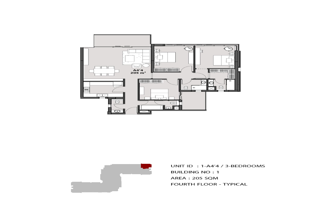 Floor plan for apartment at The View Waterway