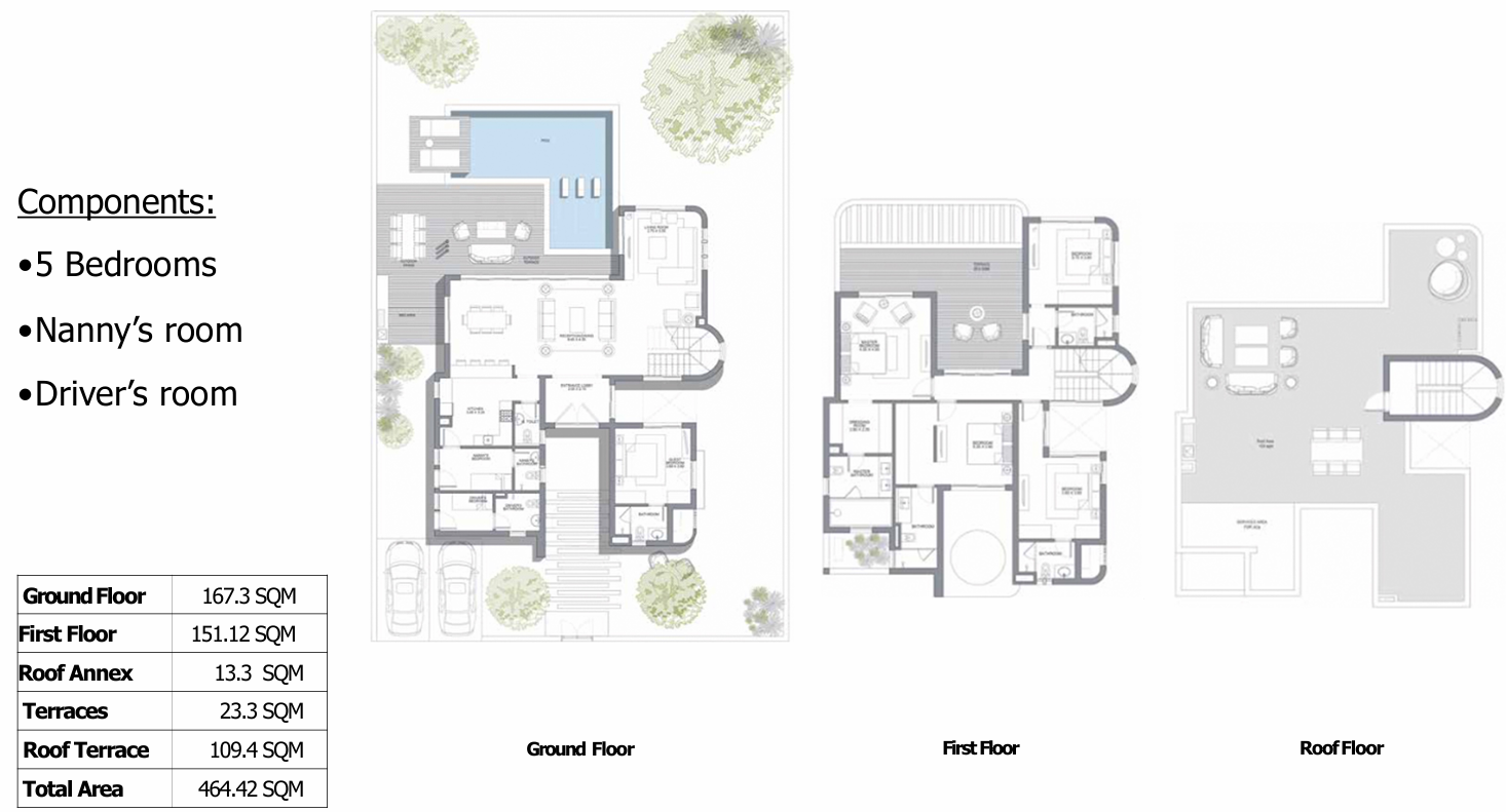 Floor plan for villa at Opal-June