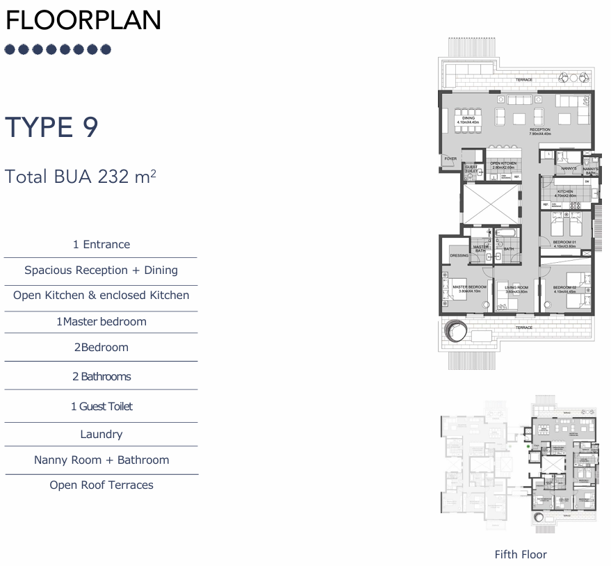 Floor plan for penthouse at SODIC East