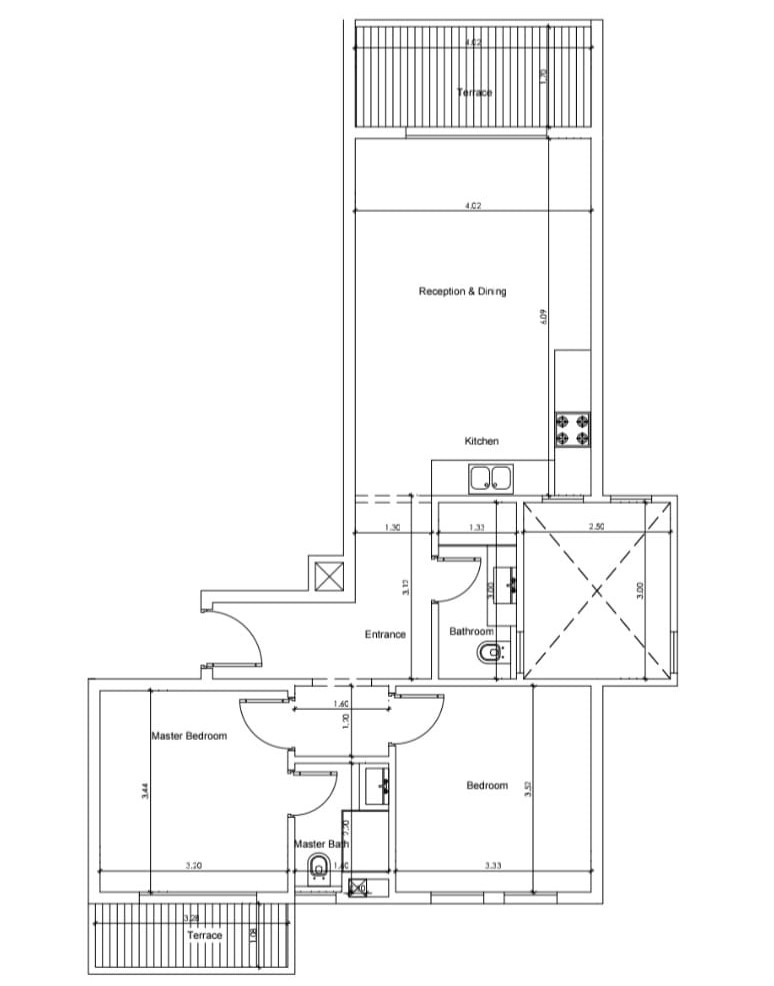 Floor plan for chalet at Cali Coast Ras El Hekma