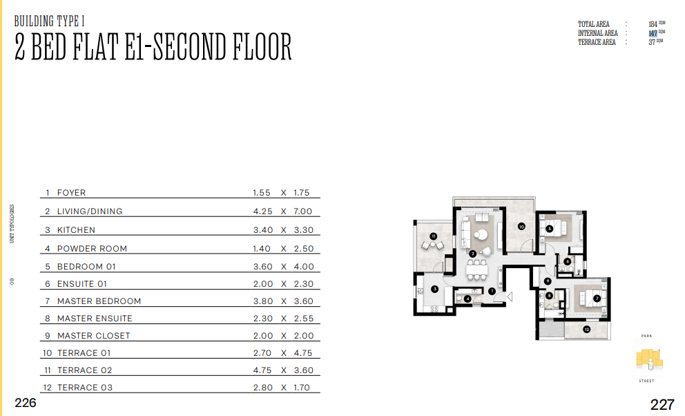 Floor plan for apartment at Solana
