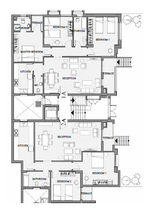 Floor plan for apartment at Sarai