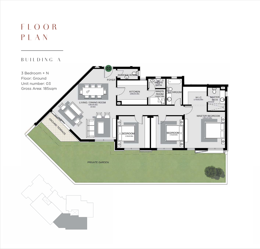 Floor plan for penthouse at The Estates Residence