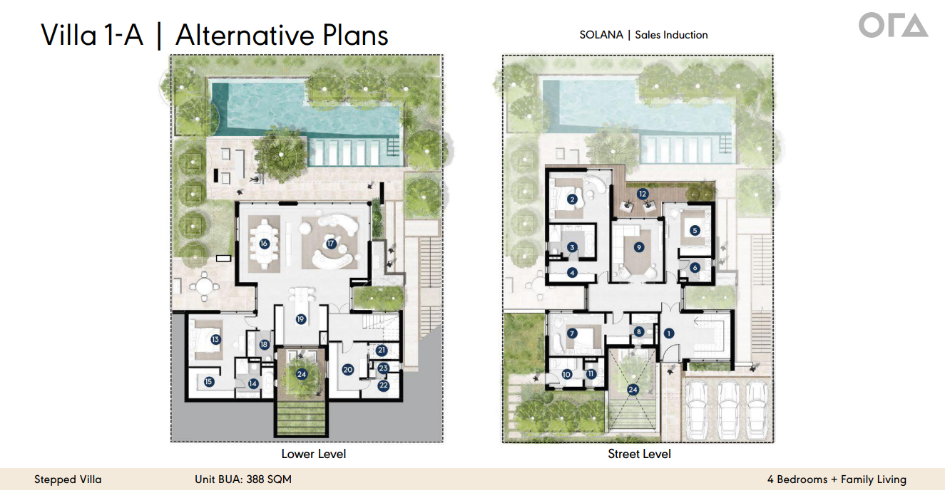 Floor plan for villa at Solana East