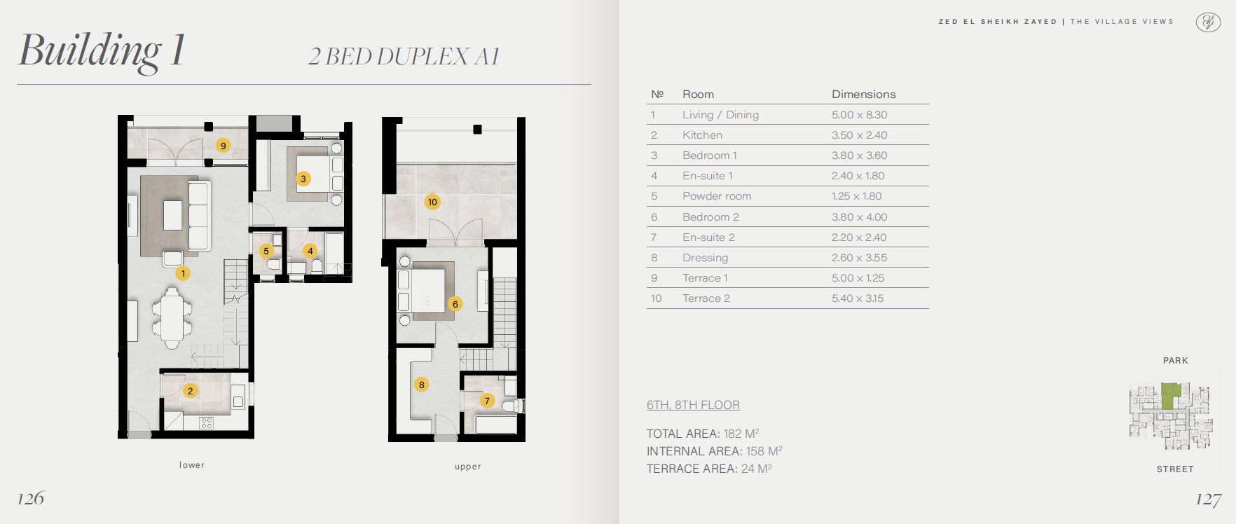 Floor plan for duplex at The Village Views