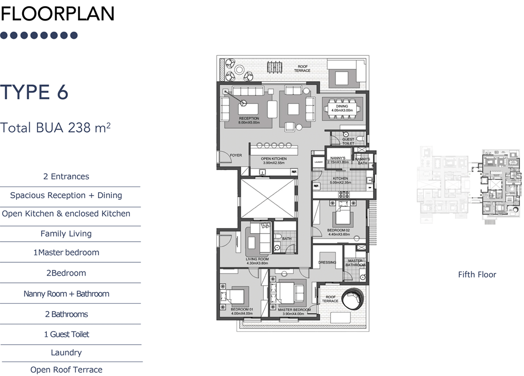 Floor plan for penthouse at SODIC East
