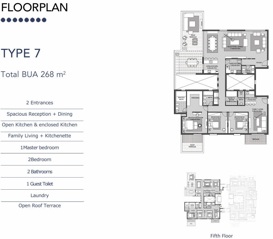 Floor plan for penthouse at SODIC East