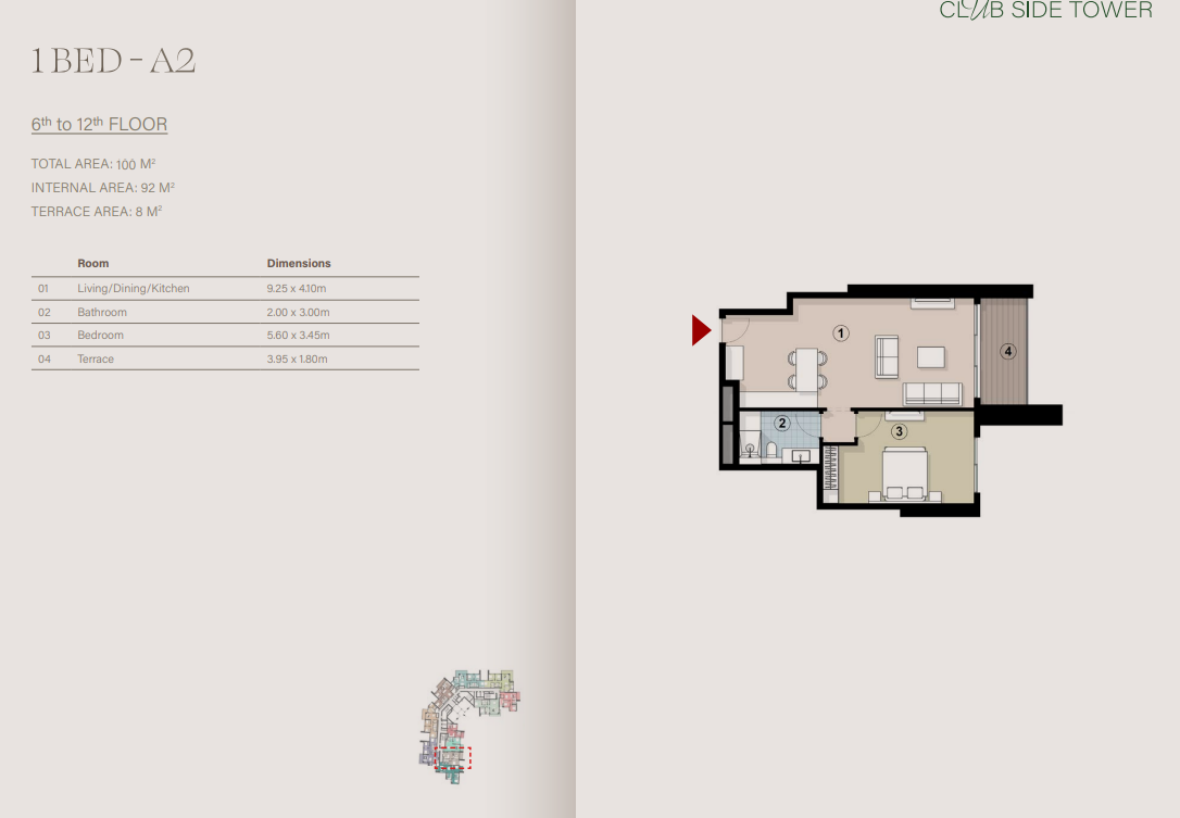 Floor plan for apartment at ZED East