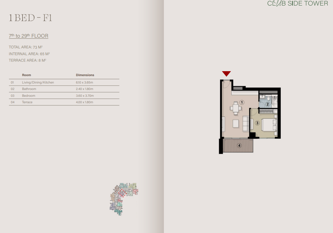 Floor plan for apartment at ZED East