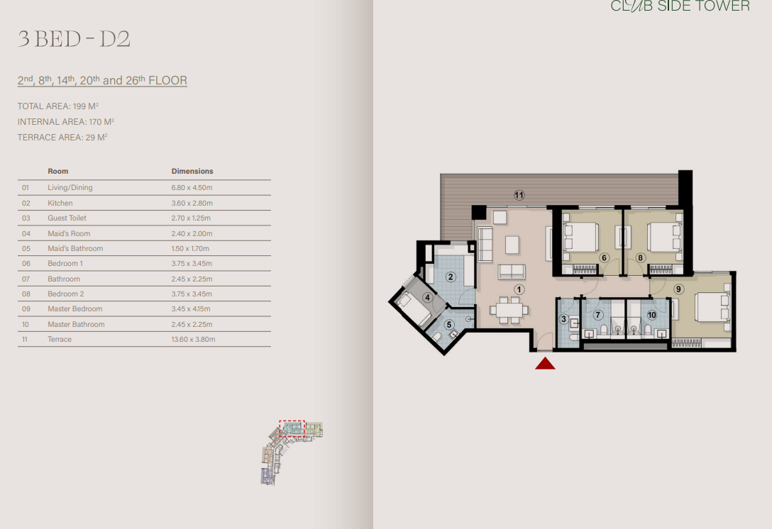 Floor plan for apartment at ZED East