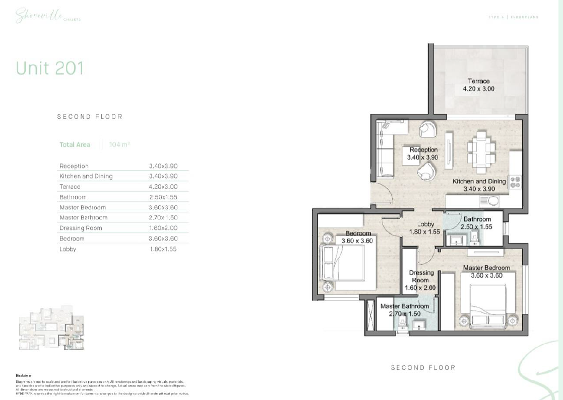 Floor plan for chalet at Hyde Park North - Seashore
