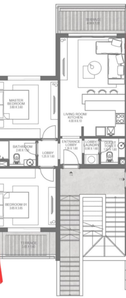 Floor plan for chalet at Makadi Heights