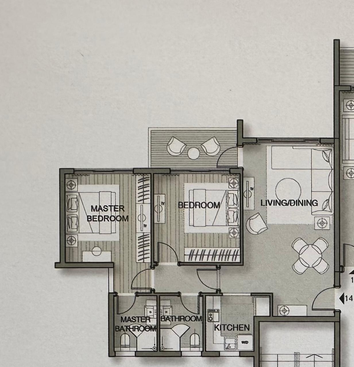 Floor plan for apartment at Noor Capital Gardens
