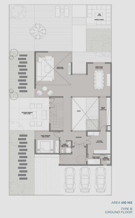 Floor plan for villa at Rafts