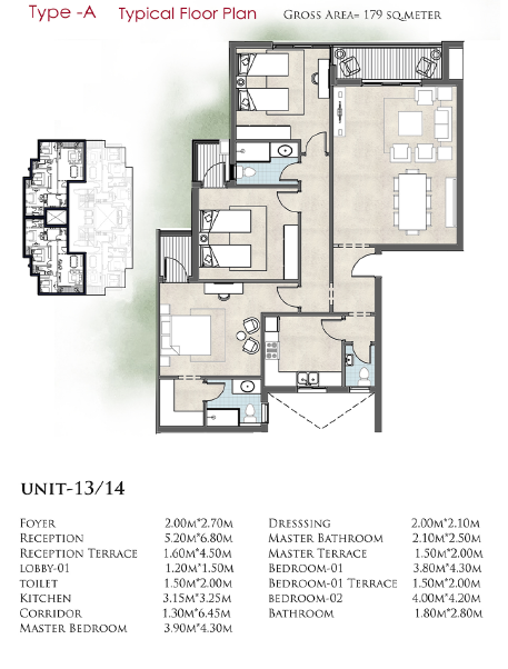 Floor plan for apartment at De Joya 1