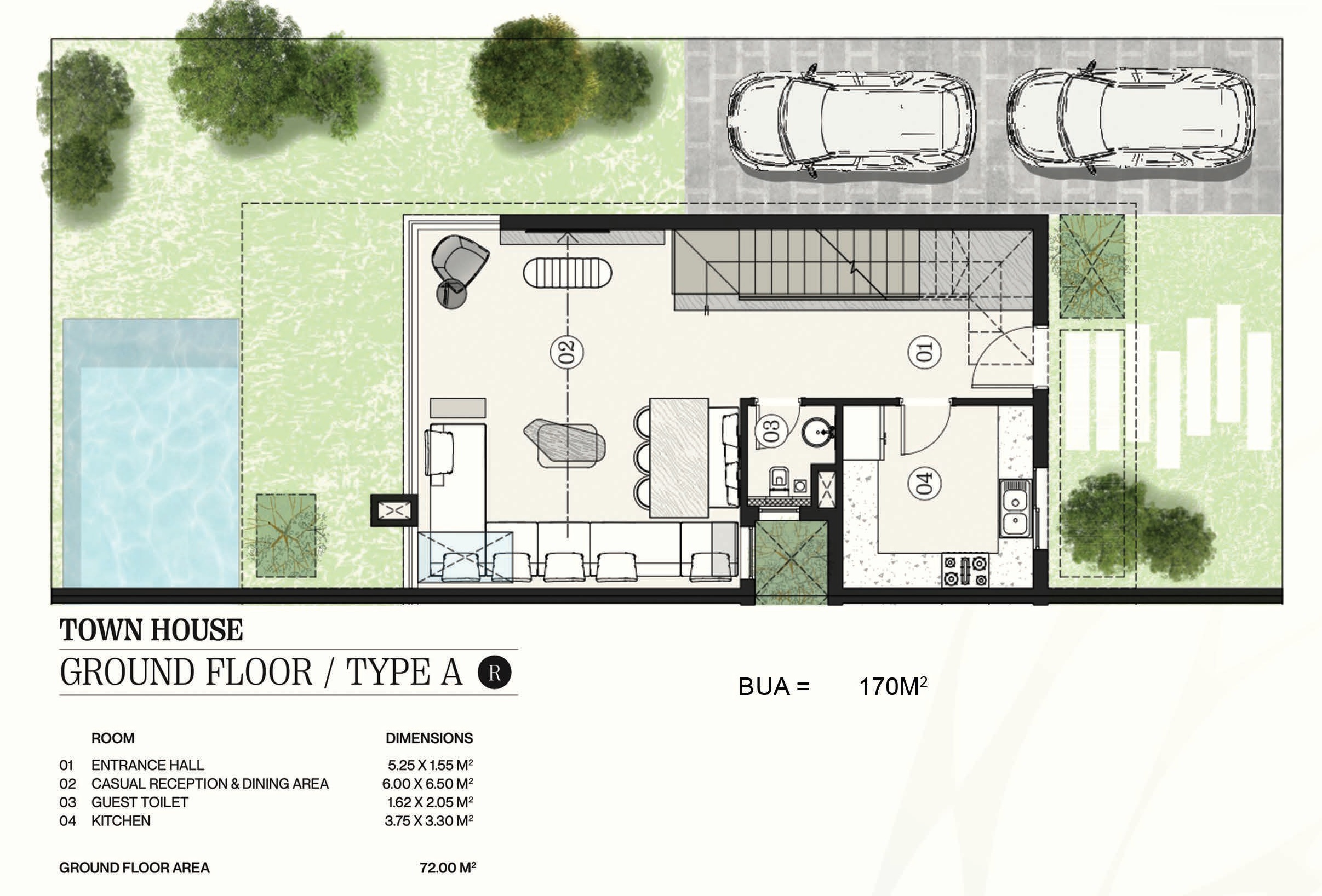Floor plan for townhouse at Noi
