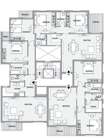 Floor plan for apartment at Sarai