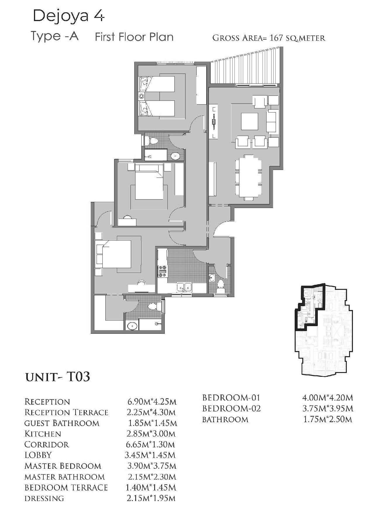 Floor plan for apartment at De Joya 4