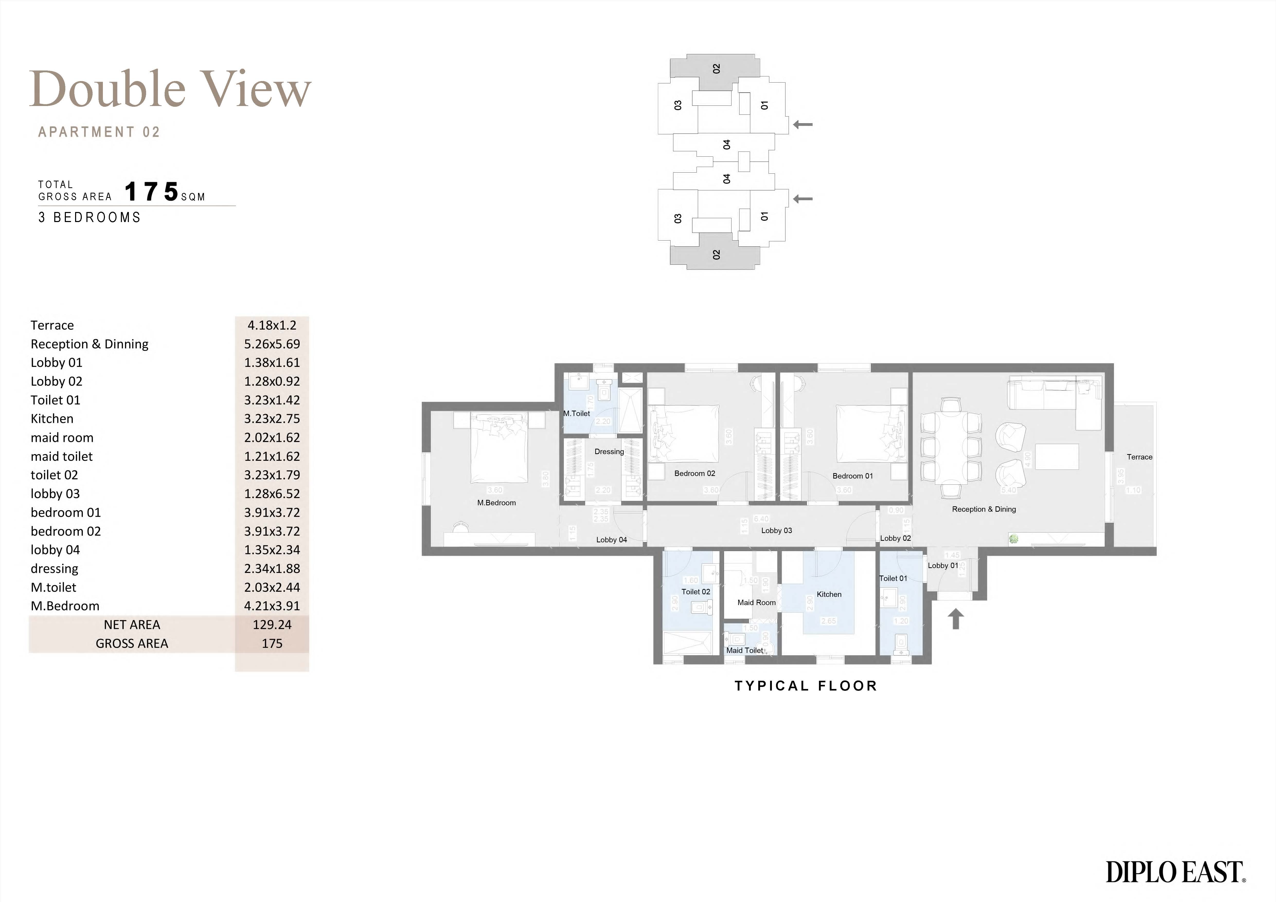 Floor plan for apartment at Diplo East