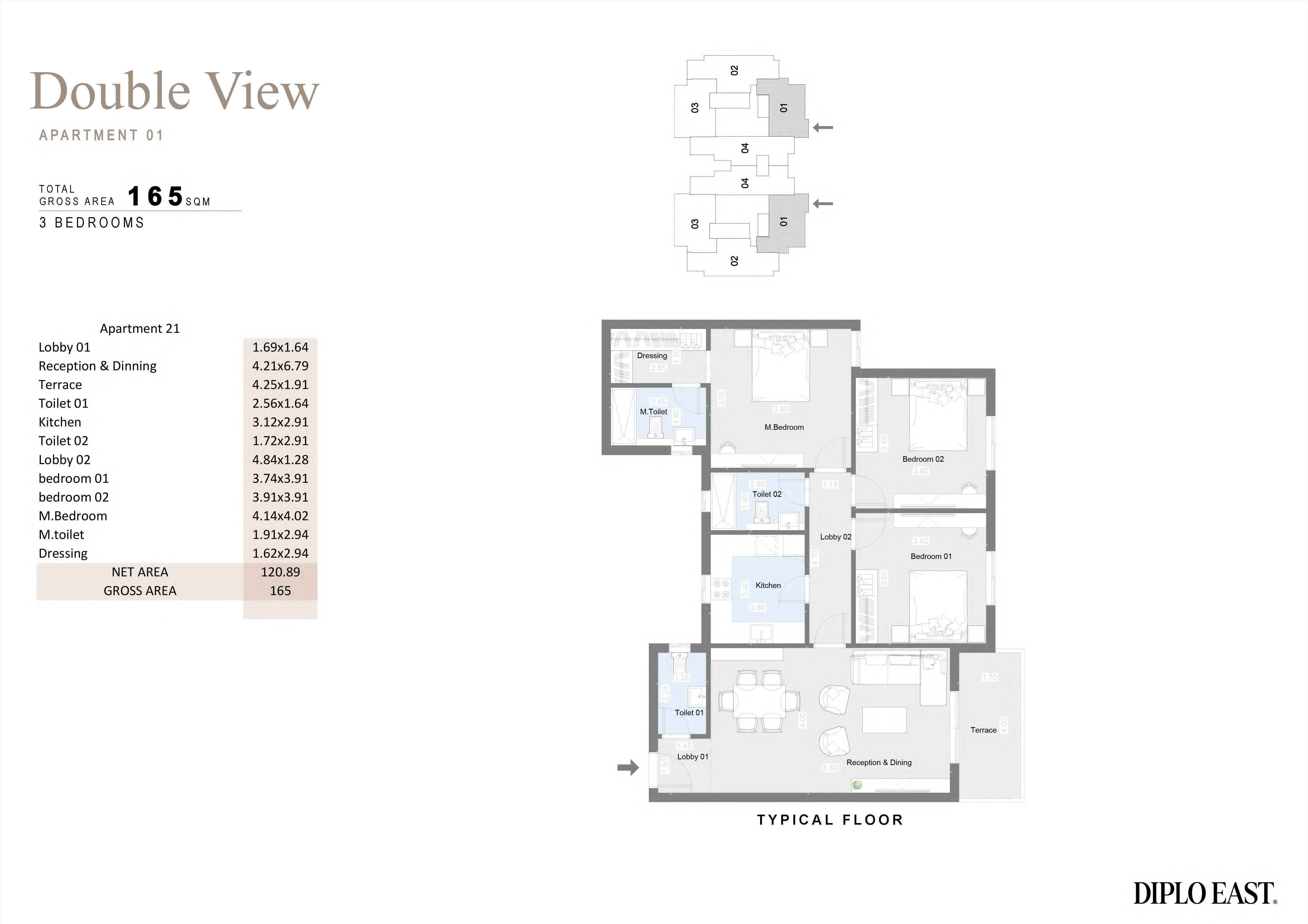 Floor plan for apartment at Diplo East