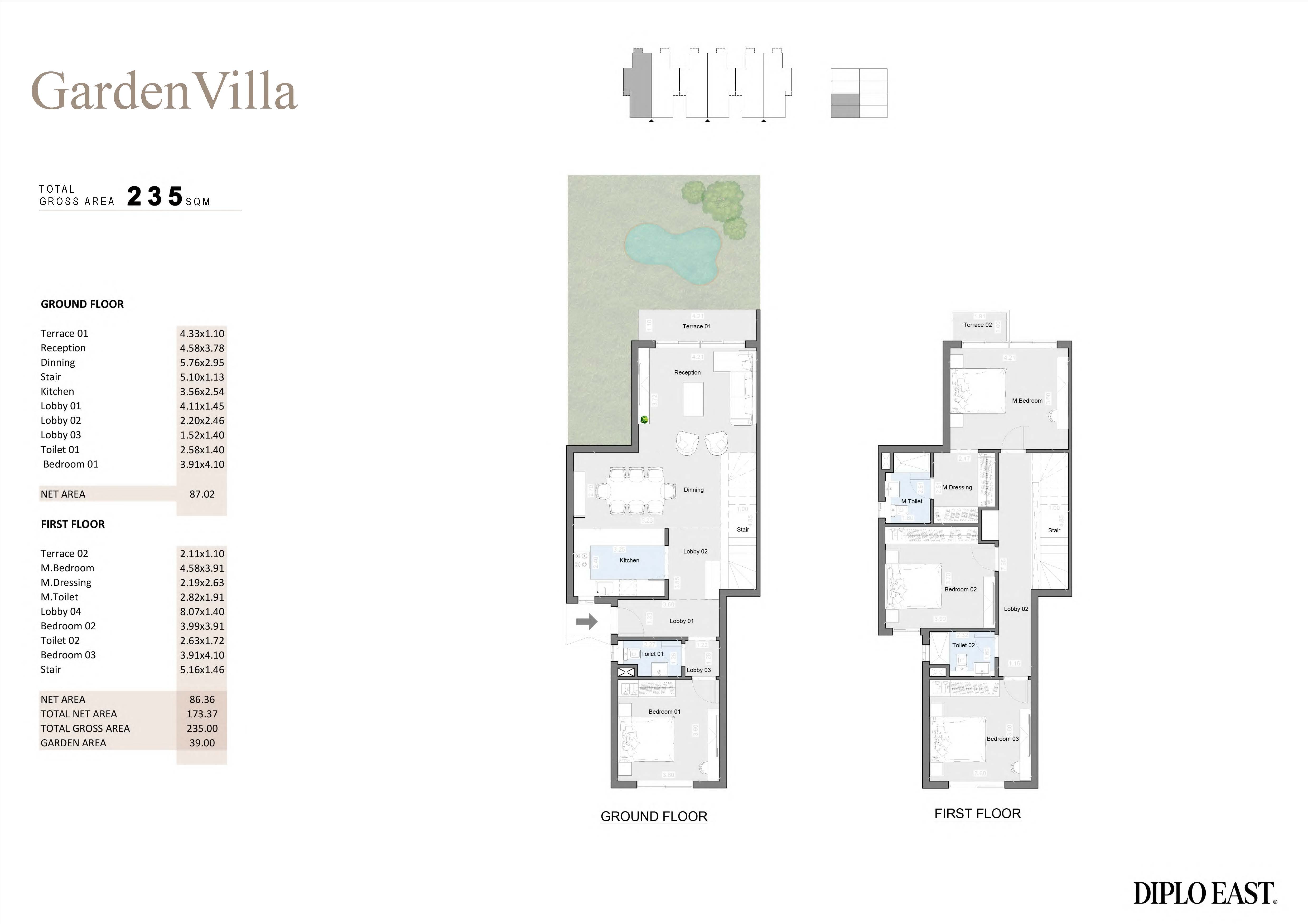 Floor plan for duplex at Diplo East