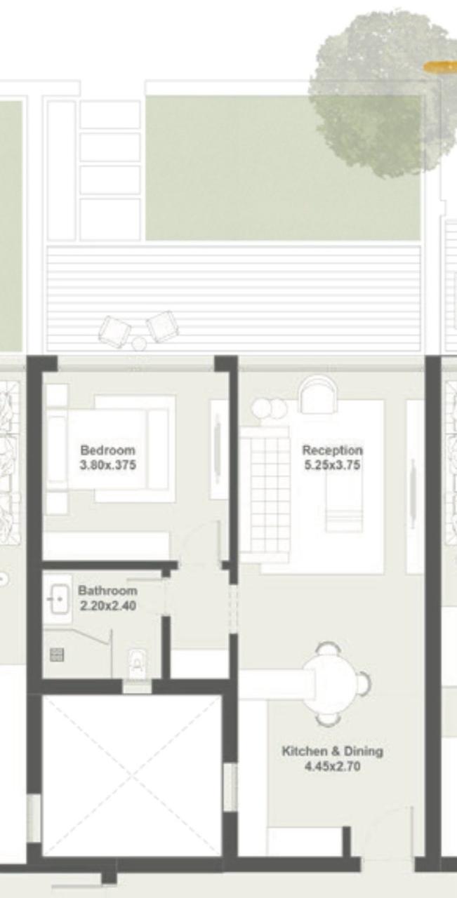 Floor plan for chalet at Seashell Ras El Hekma