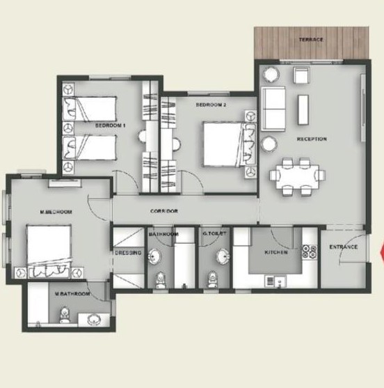Floor plan for apartment at Aliva Mountain View Mostakbal City