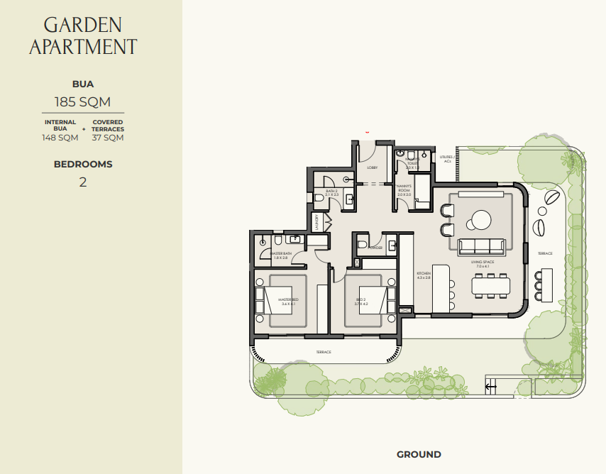 Floor plan for apartment at Crescent Walk
