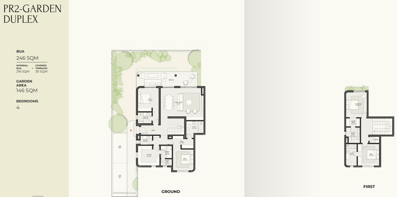 Floor plan for duplex at Crescent Walk
