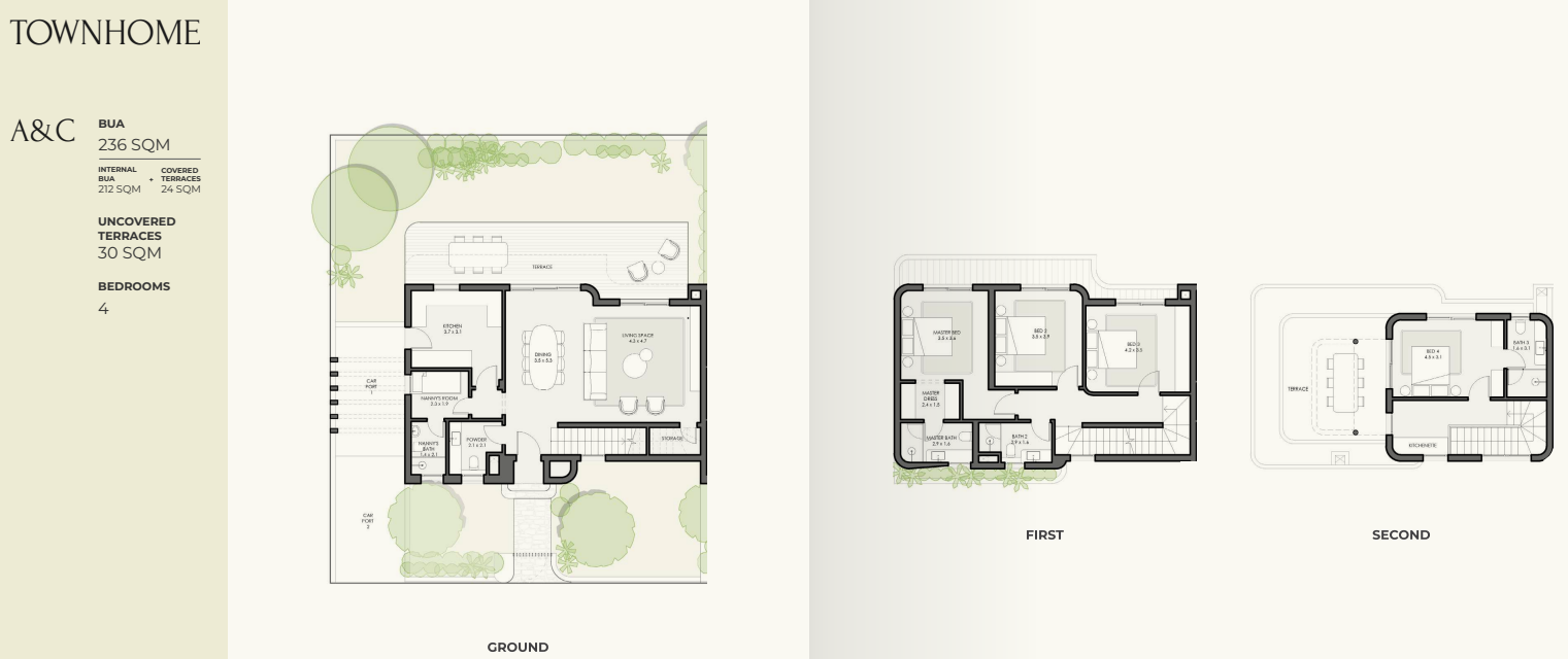 Floor plan for townhouse at Crescent Walk