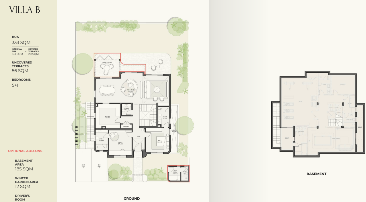 Floor plan for villa at Crescent Walk