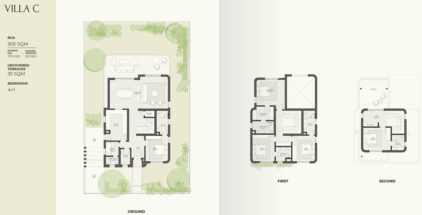Floor plan for villa at Crescent Walk