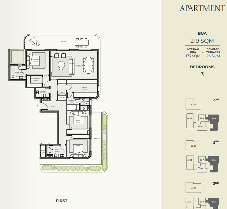 Floor plan for apartment at Crescent Walk