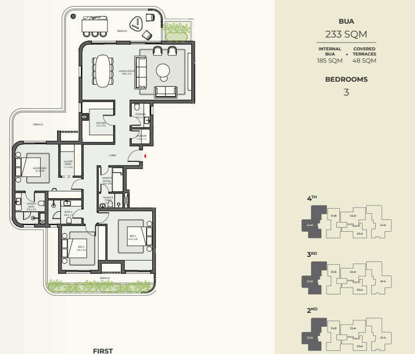 Floor plan for apartment at Crescent Walk