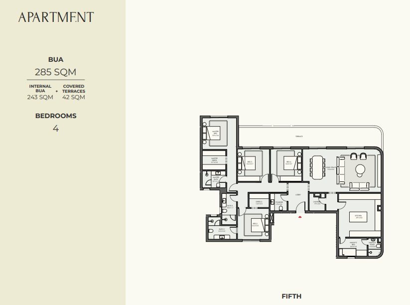 Floor plan for apartment at Crescent Walk