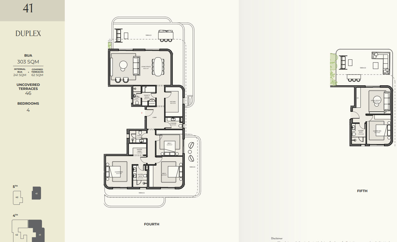Floor plan for penthouse at Crescent Walk