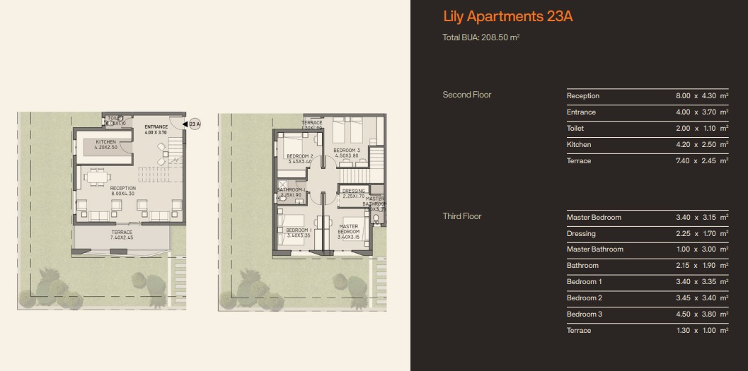 Floor plan for duplex at Origami