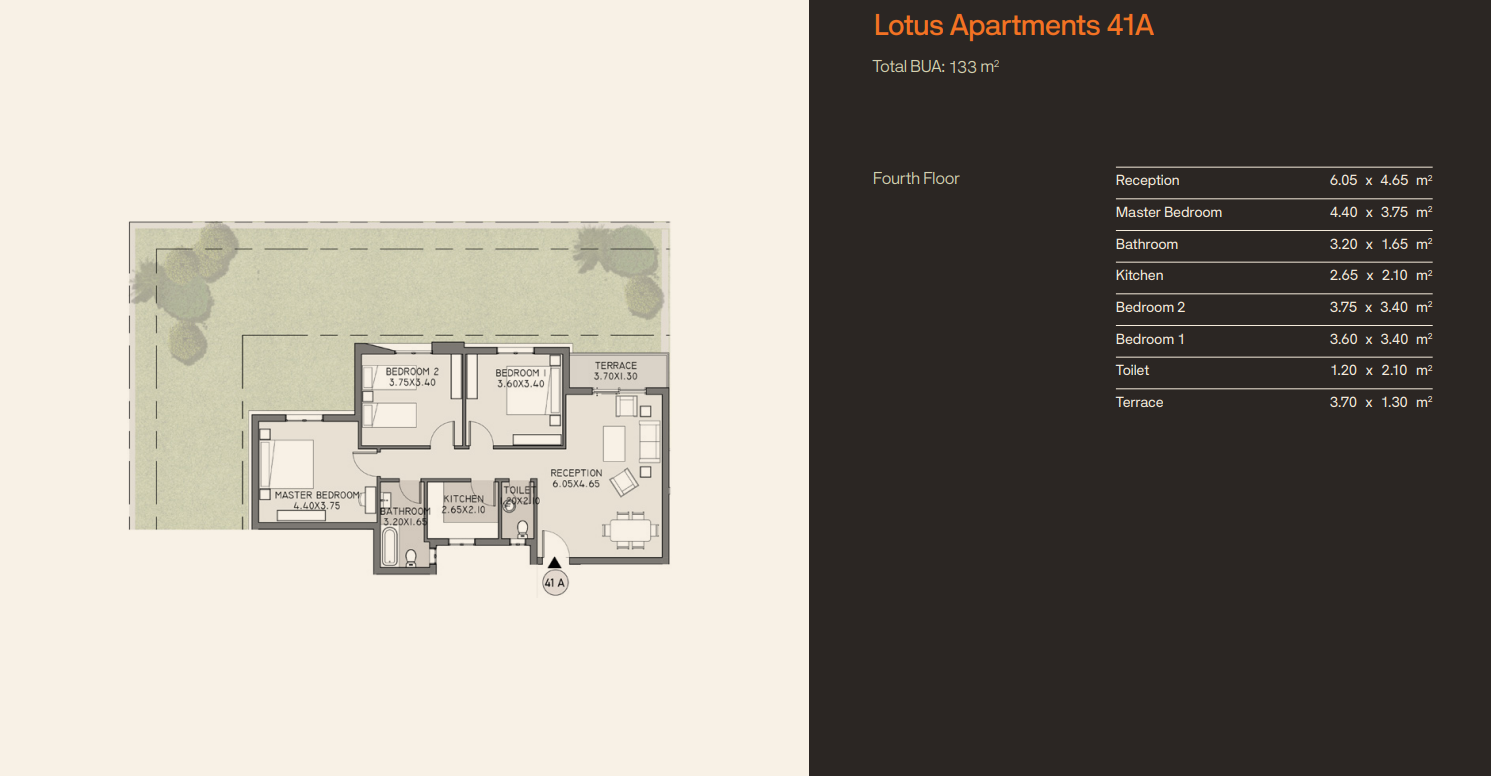 Floor plan for apartment at Origami