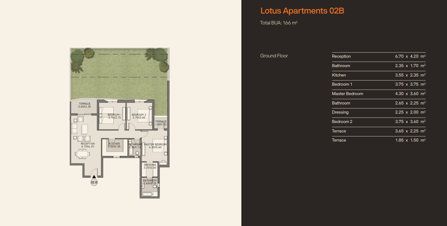 Floor plan for apartment at Origami