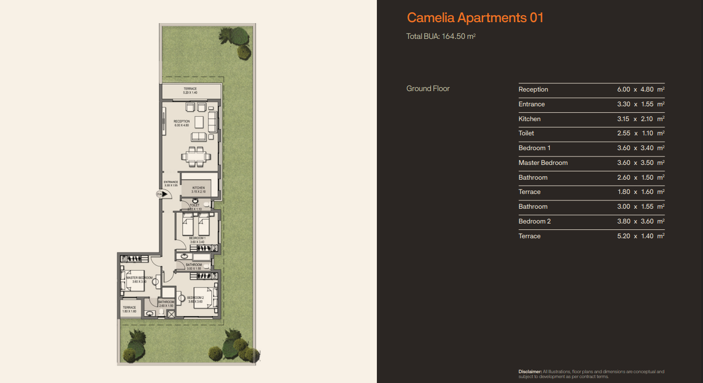 Floor plan for apartment at Origami