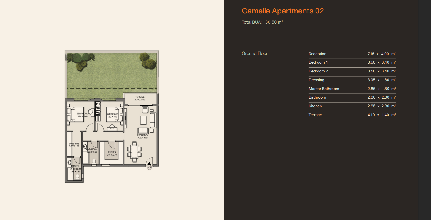 Floor plan for apartment at Origami