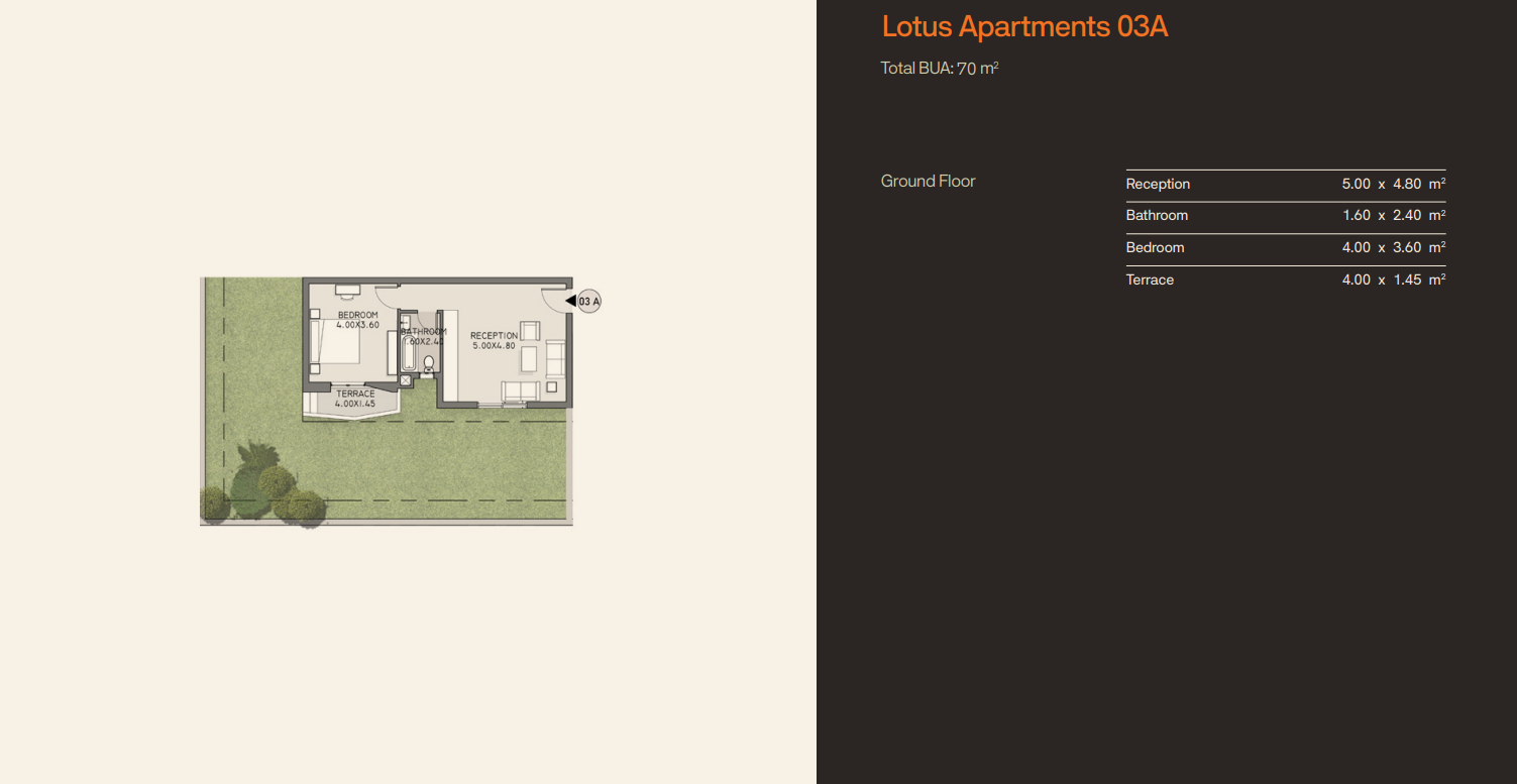 Floor plan for apartment at Origami