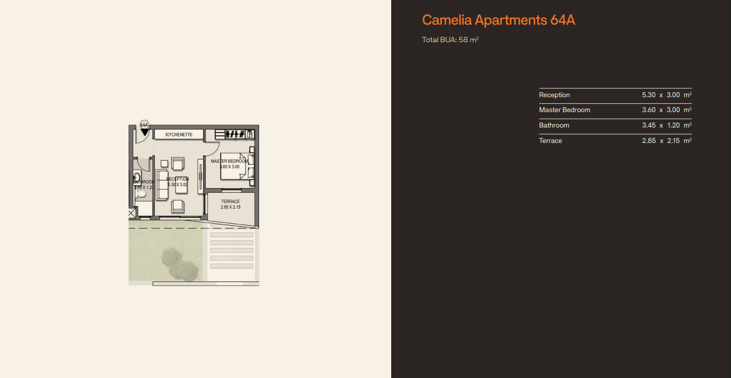 Floor plan for apartment at Origami