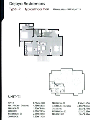Floor plan for apartment at Dejoya Residence