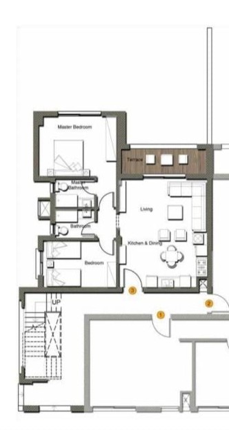 Floor plan for chalet at Gaia