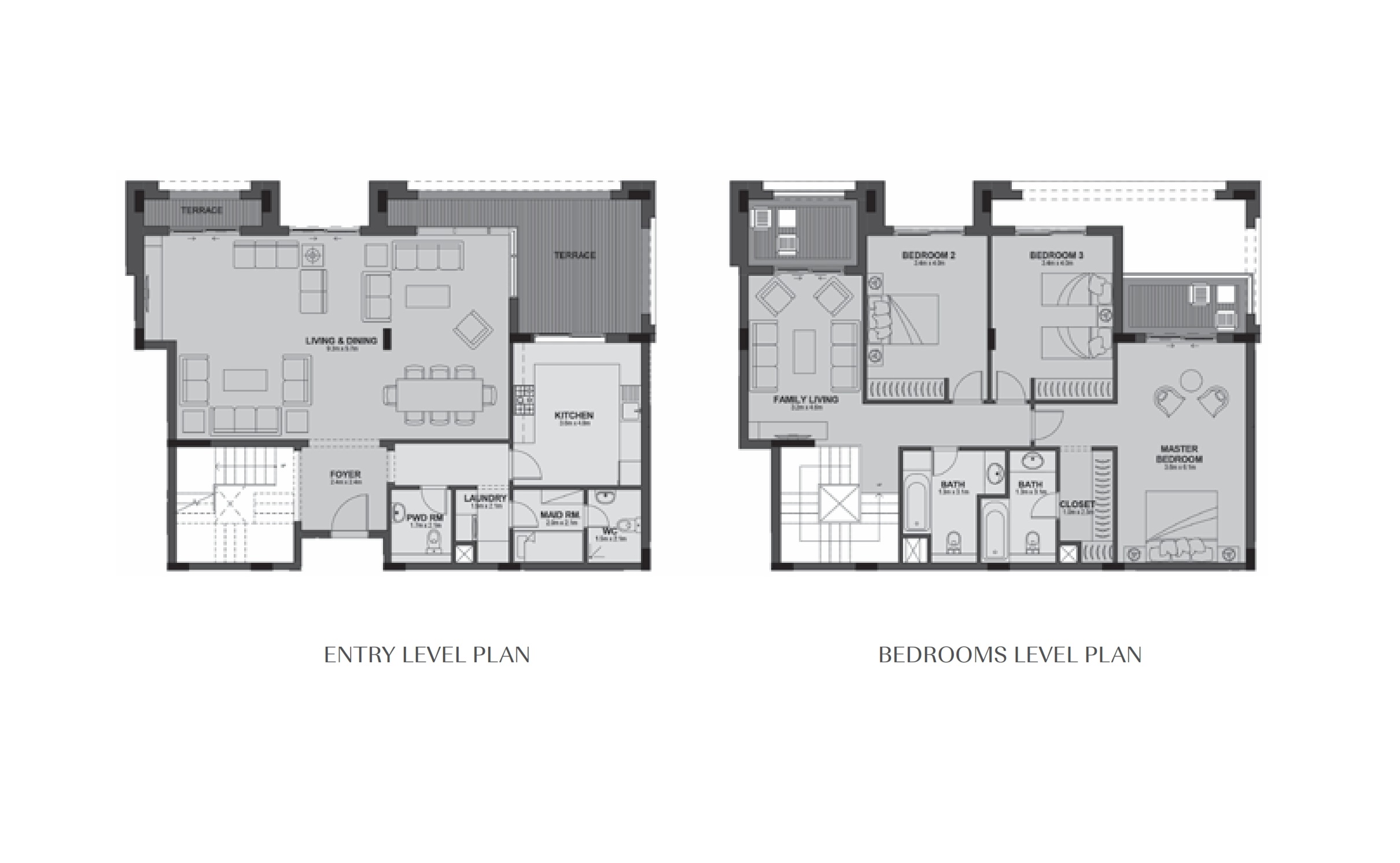 Floor plan for duplex at Uptown Cairo