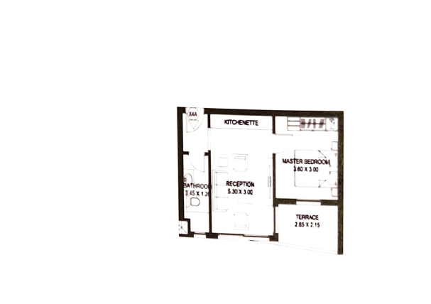 Floor plan for studio at Taj City