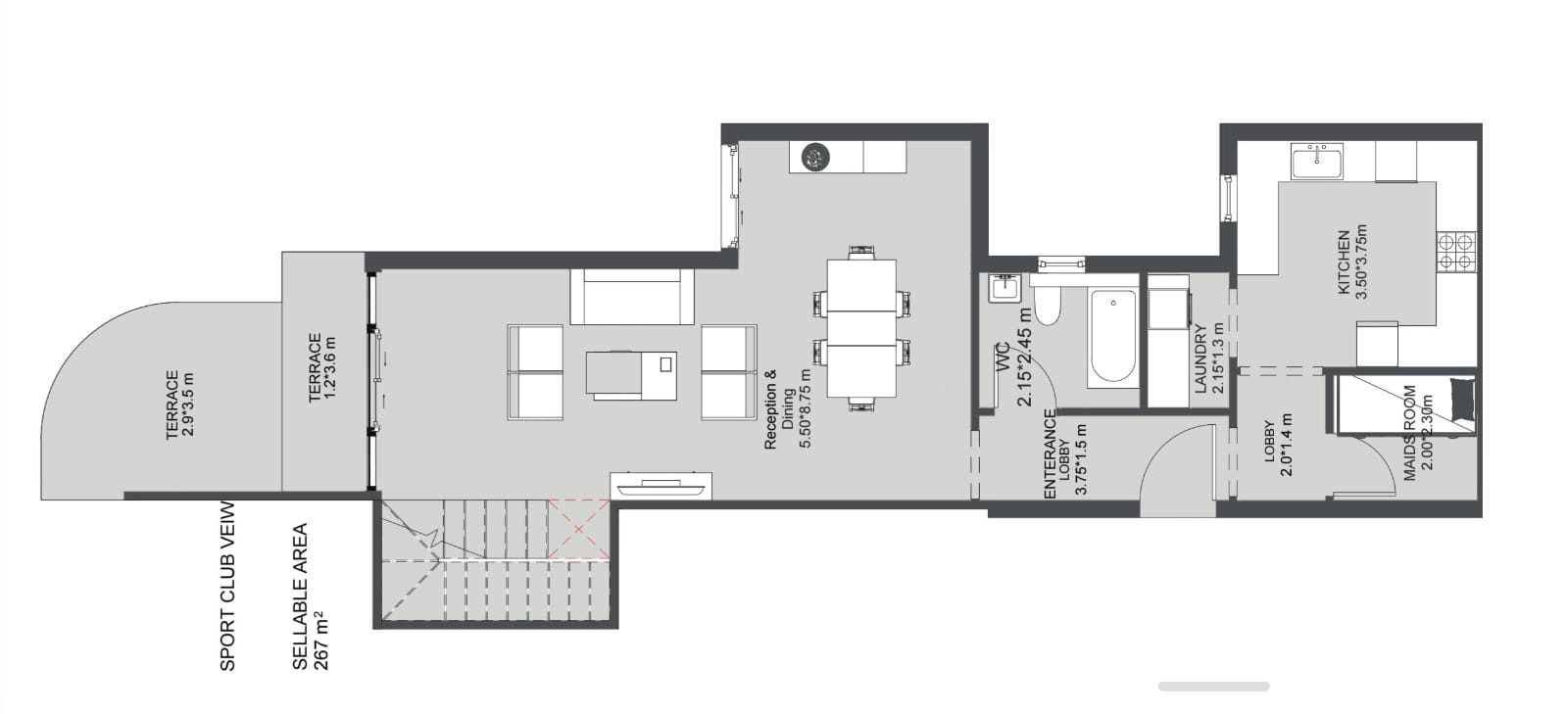 Floor plan for duplex at Lumia Lagoons